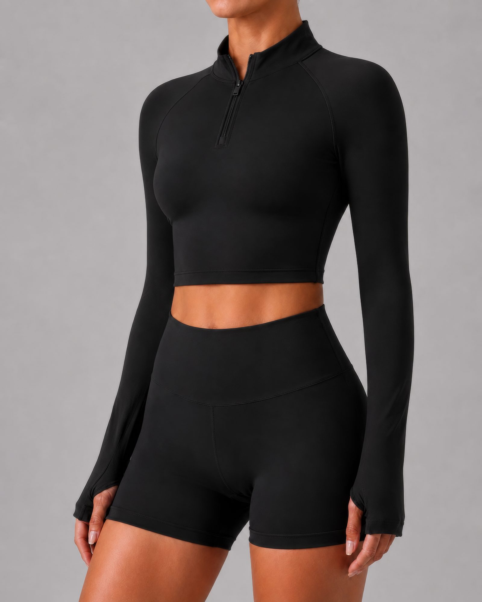 Milano Quarter Zip – Jet Black
