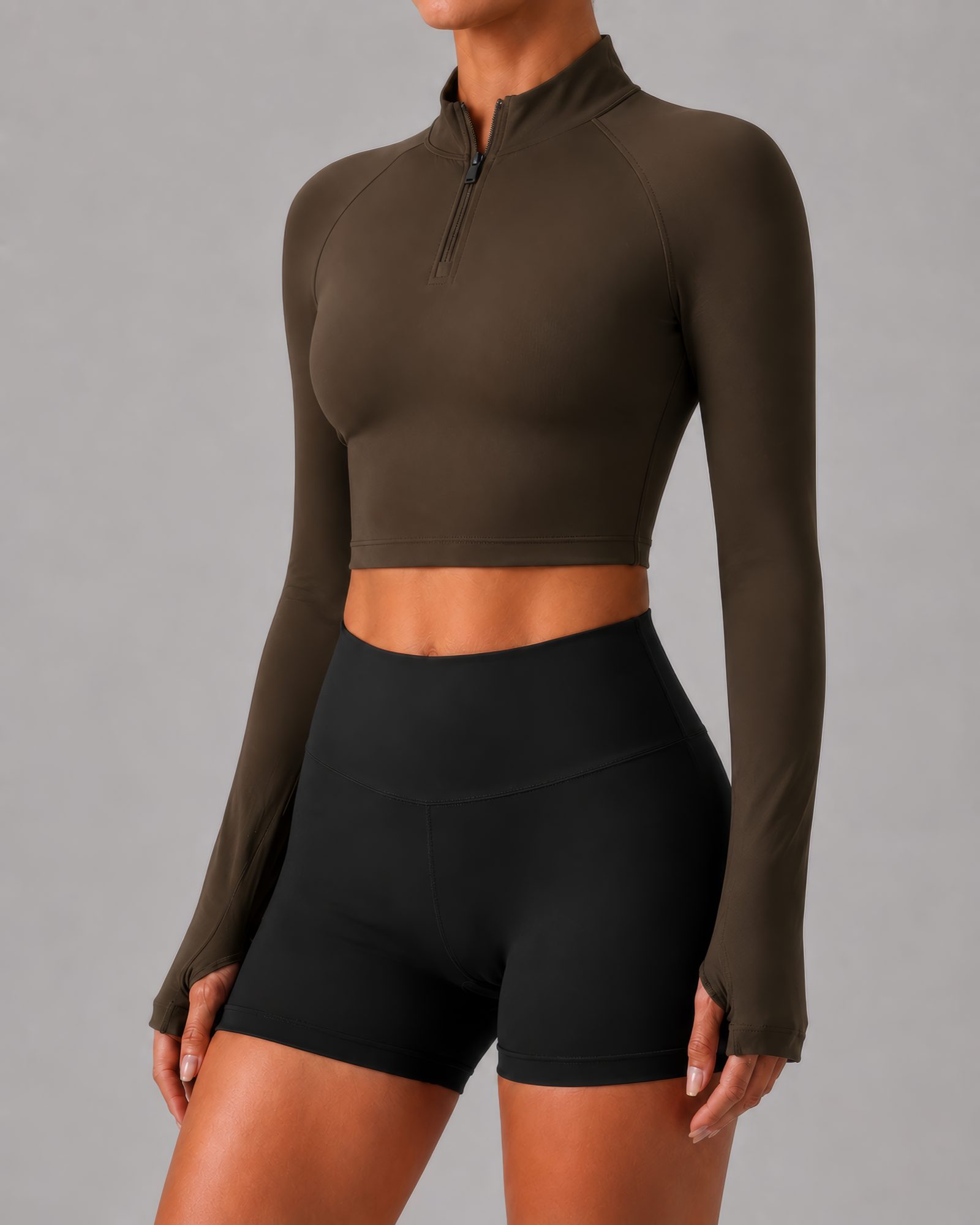 Milano Quarter Zip – Espresso Brown